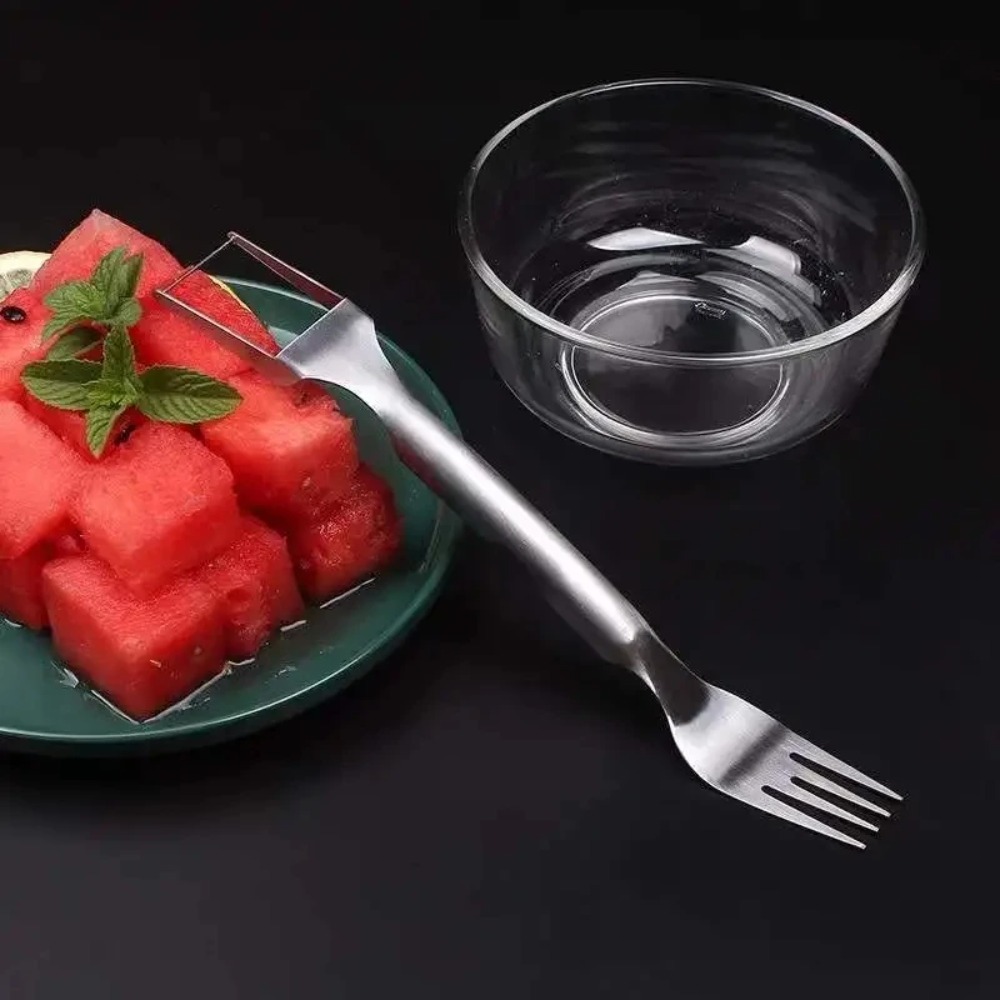 Watermelon Slicer Cutter - New Multi-purpose Portable 2In1 Watermelon Fork