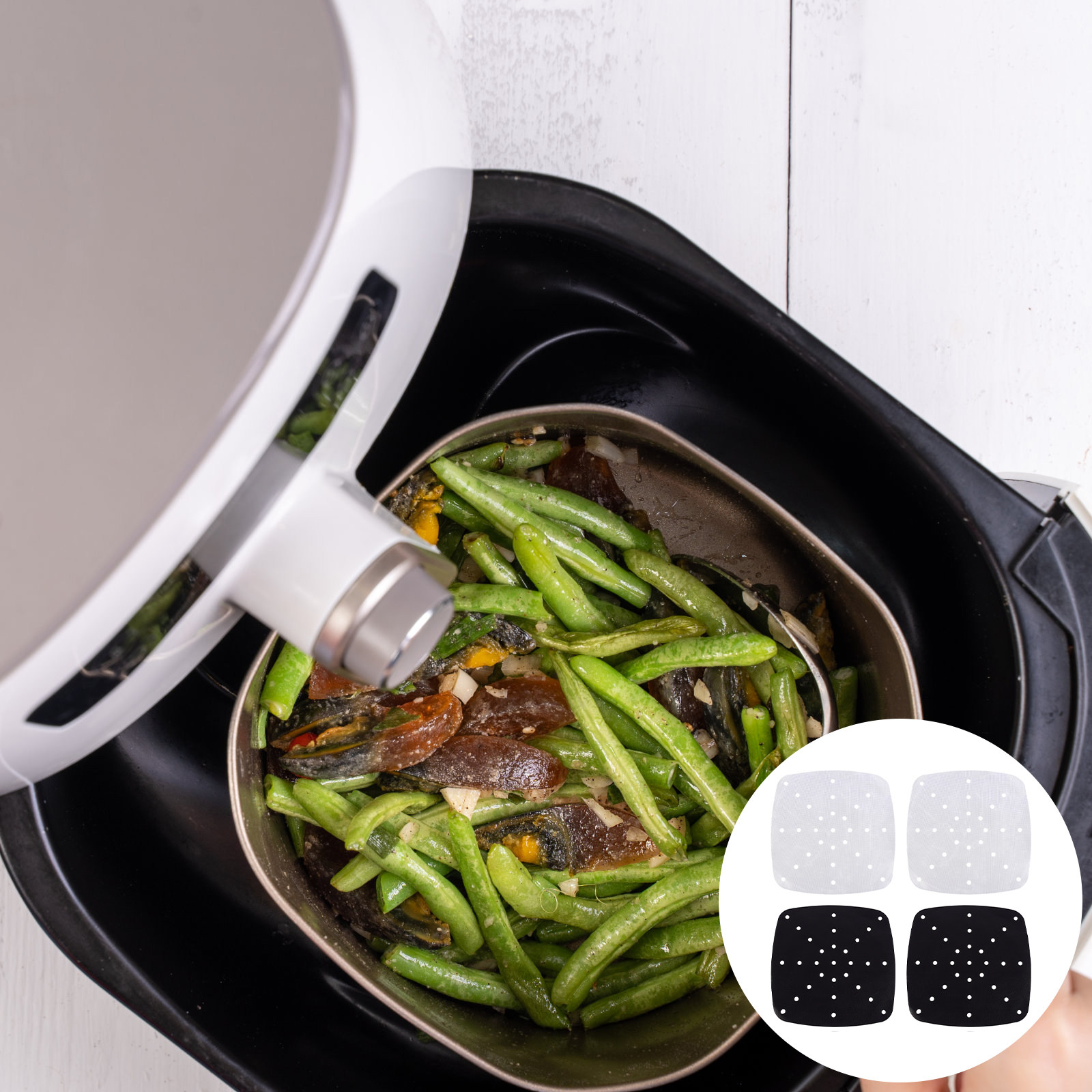 4Pcs Heat Resistant Air Fryer  - Silicone Baking Mat ulasan dan harga