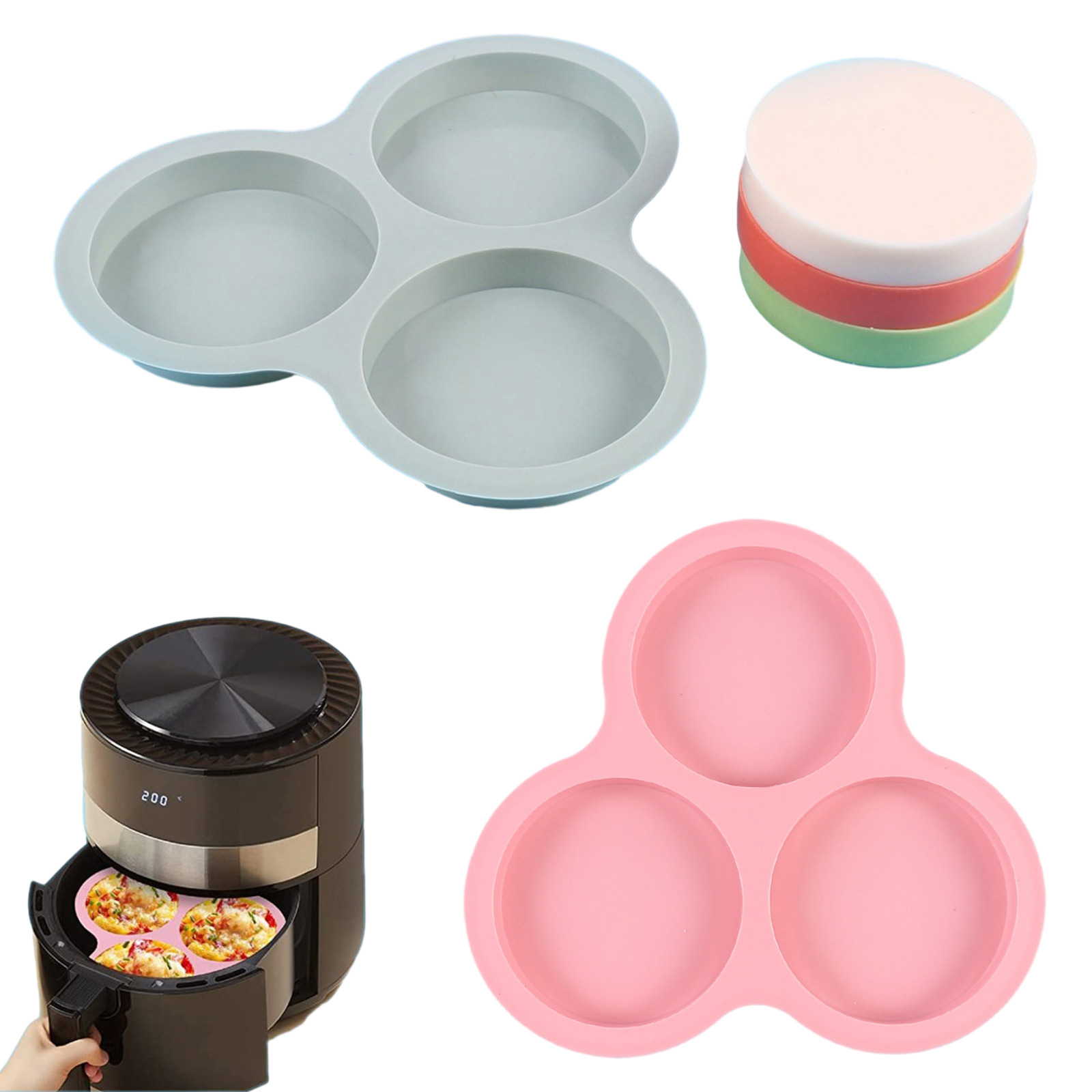 1/2pcs Silicone Air Fryer Egg  - Air Fryer Accessories ulasan dan harga